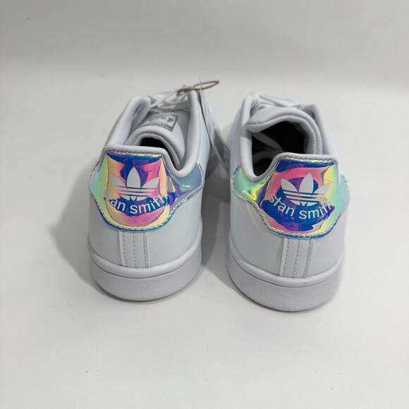 Adidas Originals Big Kid’s Size 6 Cloud White Silver Metallic Stan Smith Sneaker - Picture 3 of 11